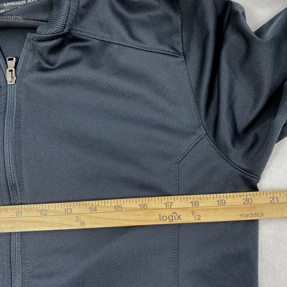 Under Armour Jacket Mens Medium Black Full Zip Lightweight Pockets‎ Logo - Picture 7 of 11